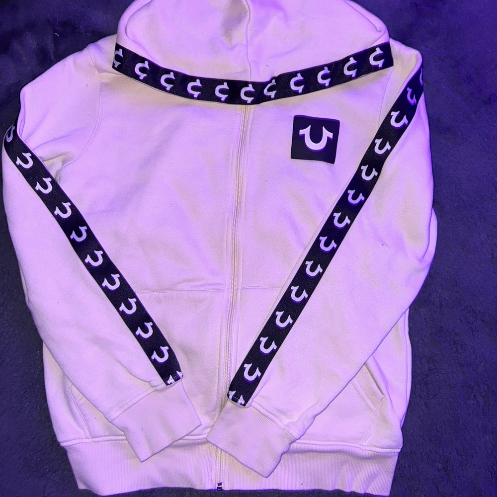 True Religion Black and White Chain-Link Jacket